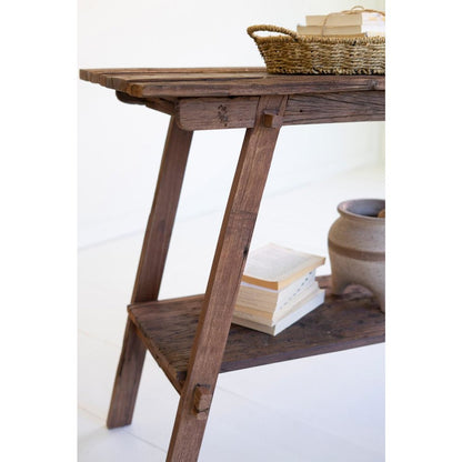 Reclaimed Wood Console with Lower Shelf