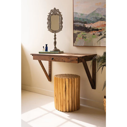 Reclaimed Wood Wall Desk with Drawer