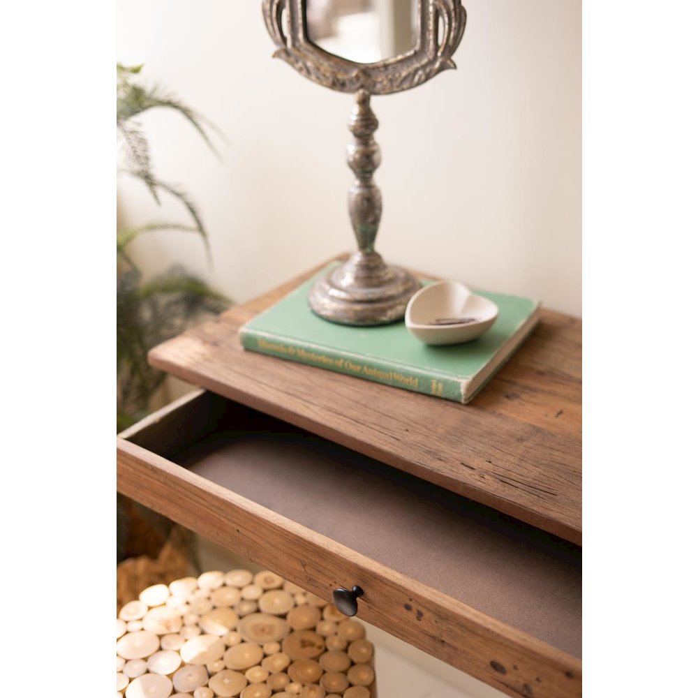 Reclaimed Wood Wall Desk with Drawer