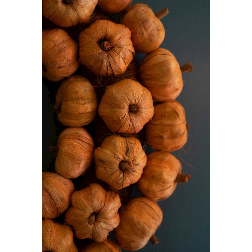 Orange Faux Pumpkin Wreath