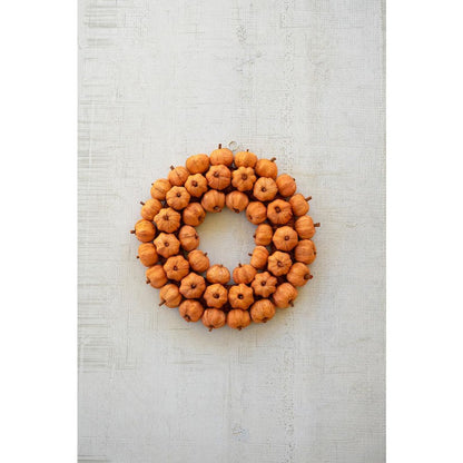 Orange Faux Pumpkin Wreath