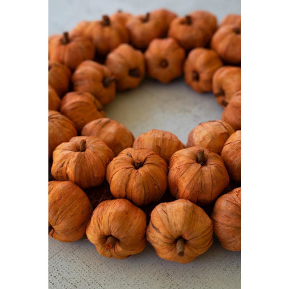 Orange Faux Pumpkin Wreath