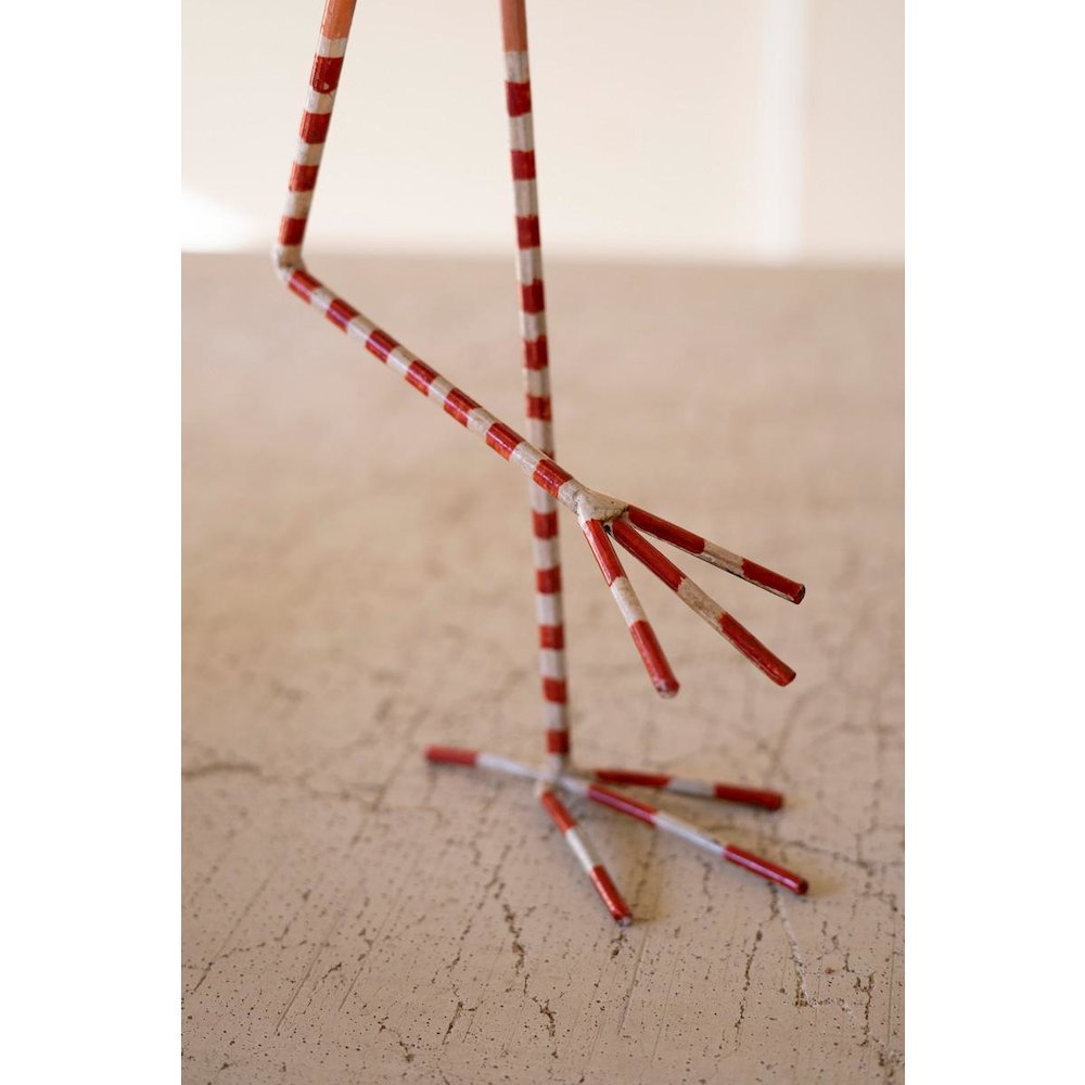 Recycled Painted Metal Christmas Flamingo