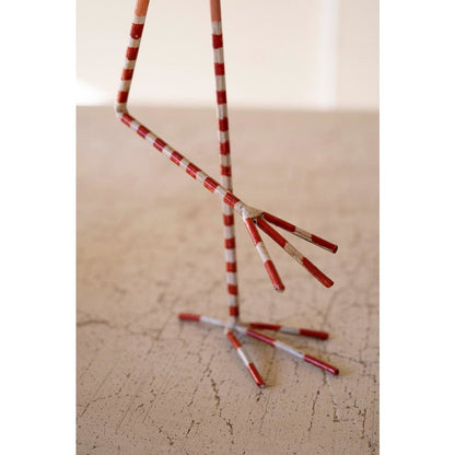 Recycled Painted Metal Christmas Flamingo