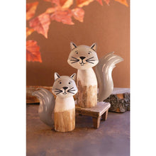 Set of Two Recycled Wood and Iron Squirrels