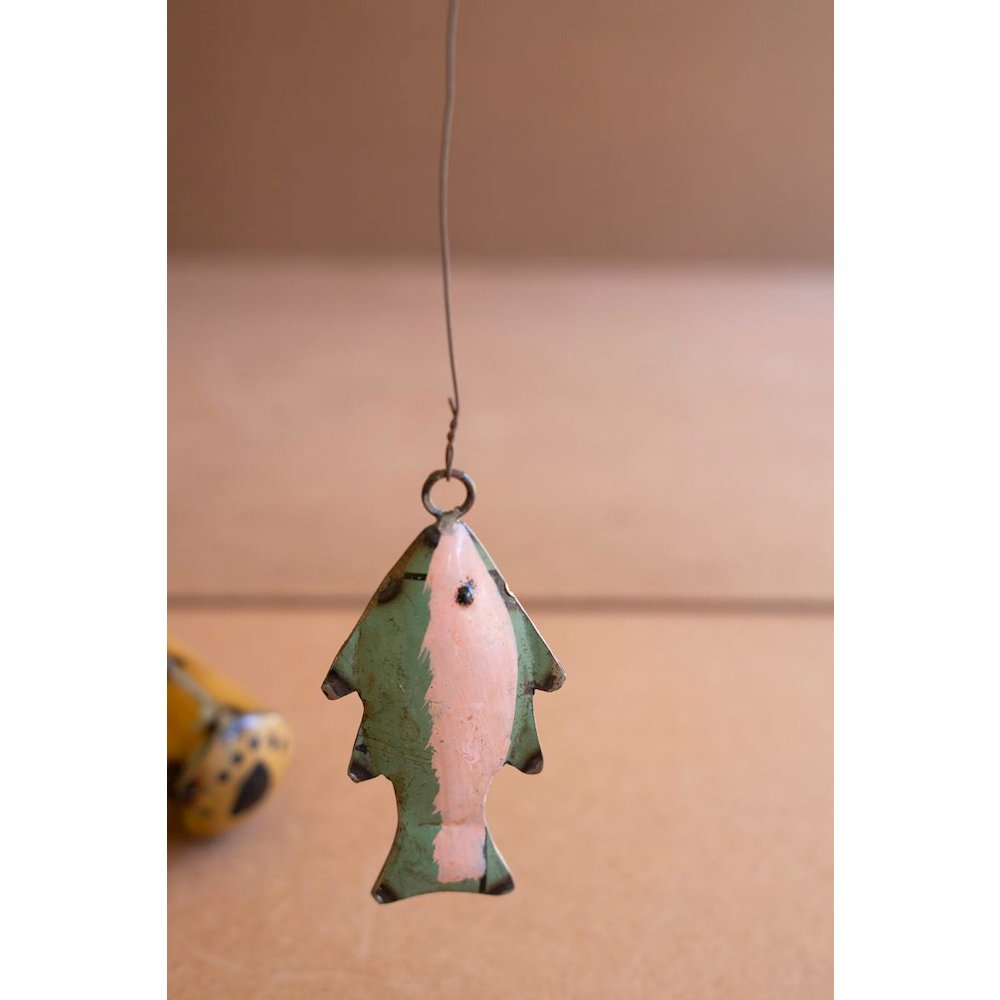 Recycled Iron Brown Bear Fishing