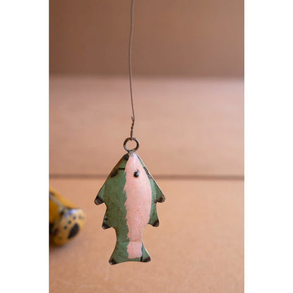 Recycled Iron Brown Bear Fishing