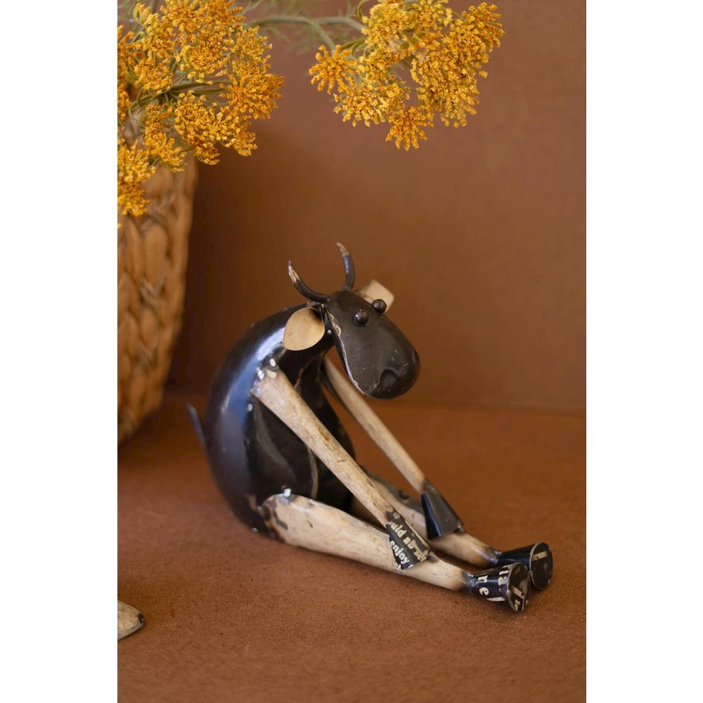 Set of Two Recycled Iron Yoga Cows