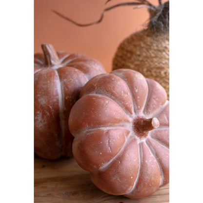 Set of Two Paper Mache Pumpkins