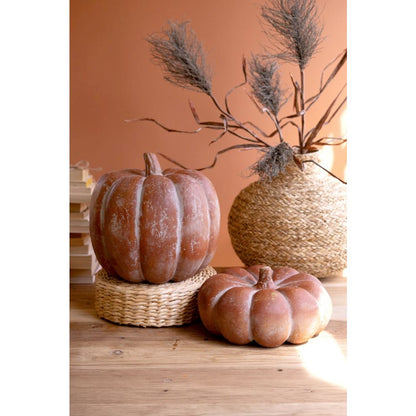 Set of Two Paper Mache Pumpkins