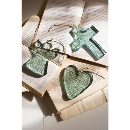 Glass Cross Sun Catcher Ornament