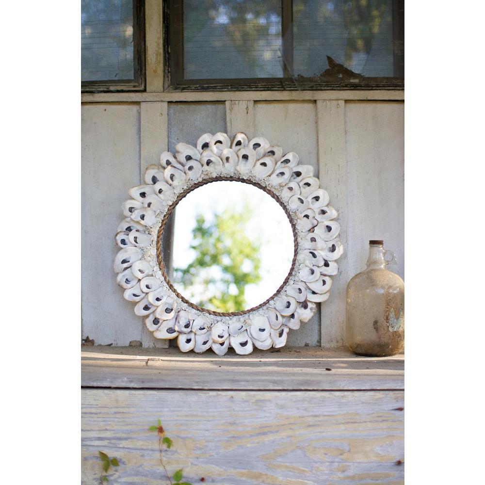 Large Round Oyster Shell Mirror