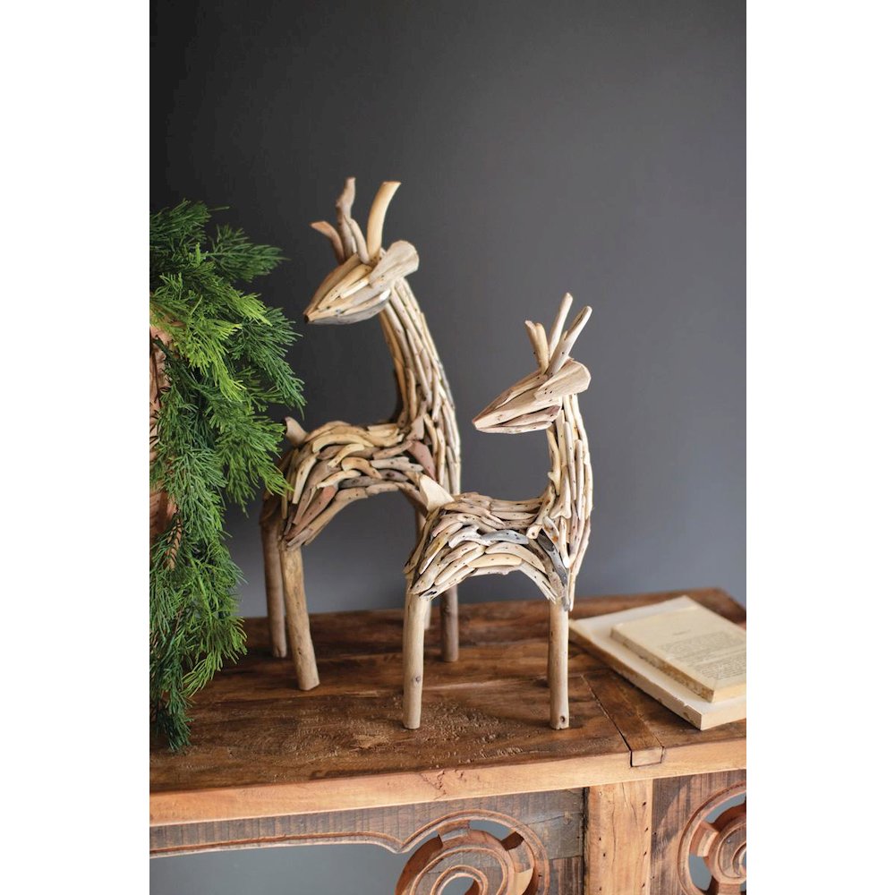 Set Of Two Driftwood Reindeer