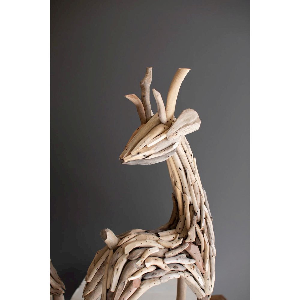 Set Of Two Driftwood Reindeer