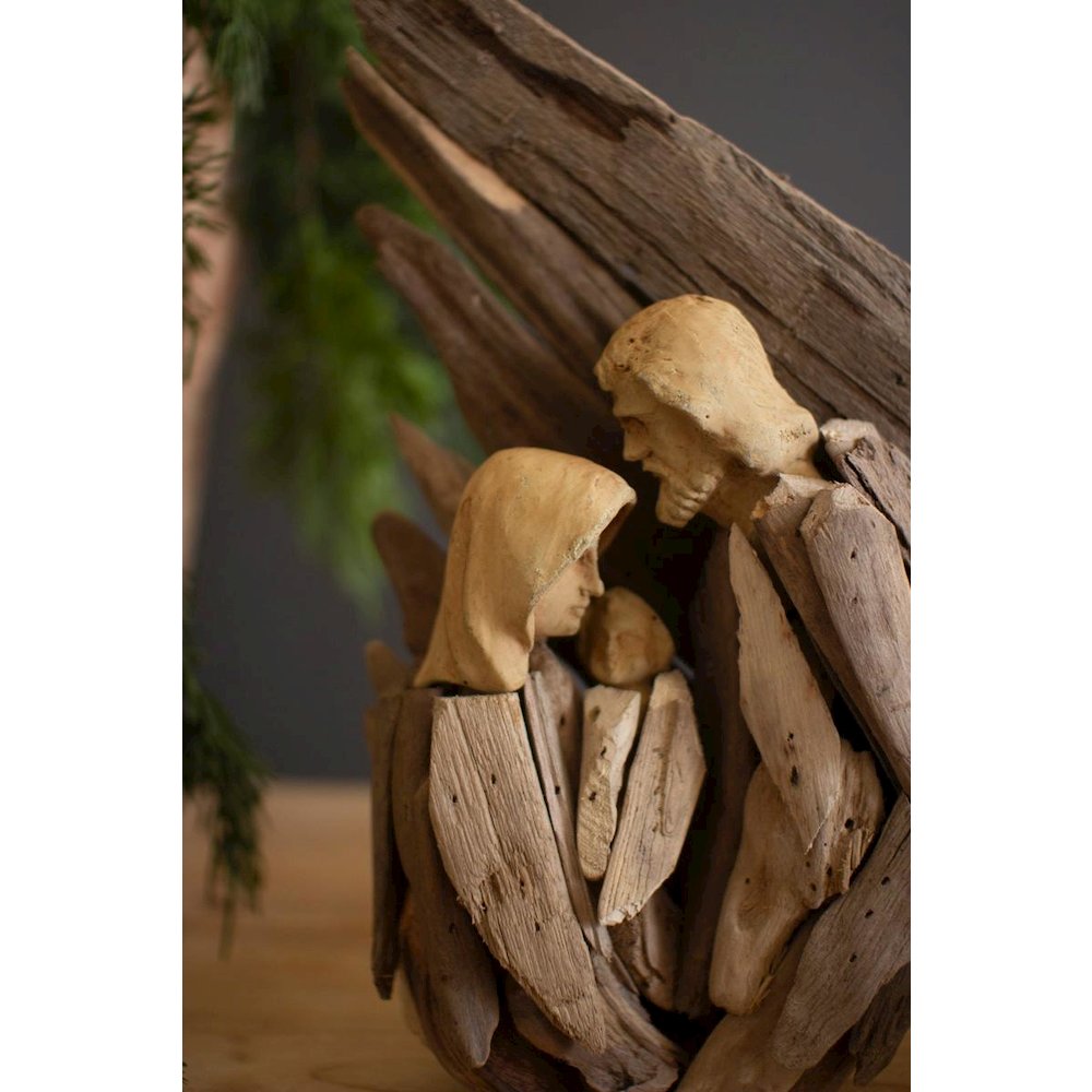 Driftwood Mary Joseph And Jesus With Wing