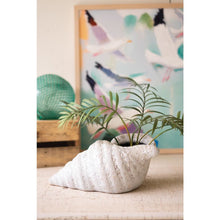 Terracotta Conch Shell Planter - White Glaze