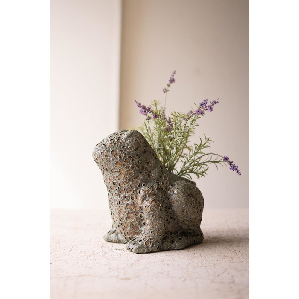 Terracotta Frog Planter with Rustic Glaze