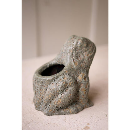 Terracotta Frog Planter with Rustic Glaze