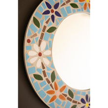 Round Mosaic Tile Framed Mirror