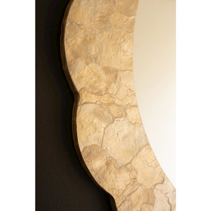 Round Framed Capiz Shell Mirror #1