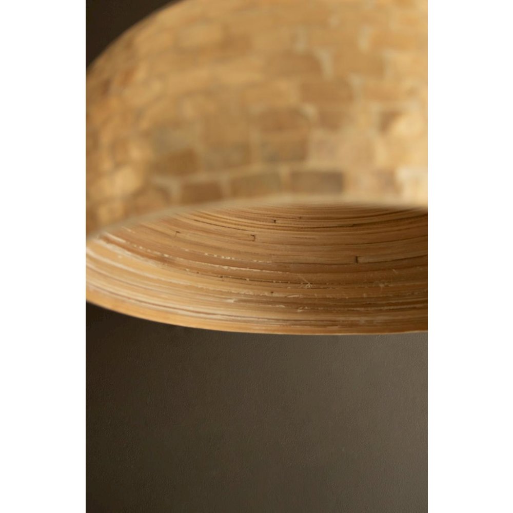 Spun Bamboo Pendant Light with Capiz Shell Detail #2