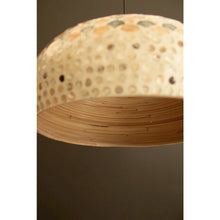 Spun Bamboo Pendant Light with Capiz Shell Detail #3