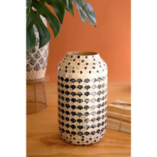 Spun Bamboo Vase with Capiz Shell Detail #1
