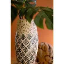 Spun Bamboo Vase with Capiz Shell Detail #2