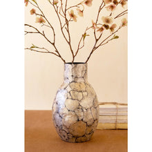 Spun Bamboo Vase with Capiz Shell Detail #7