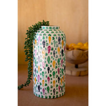 Spun Bamboo Vase with Capiz Shell Detail #11