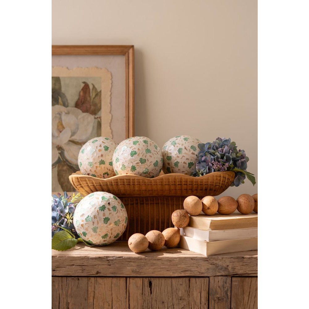 Spun Bamboo Ball with Capiz Shel Detail