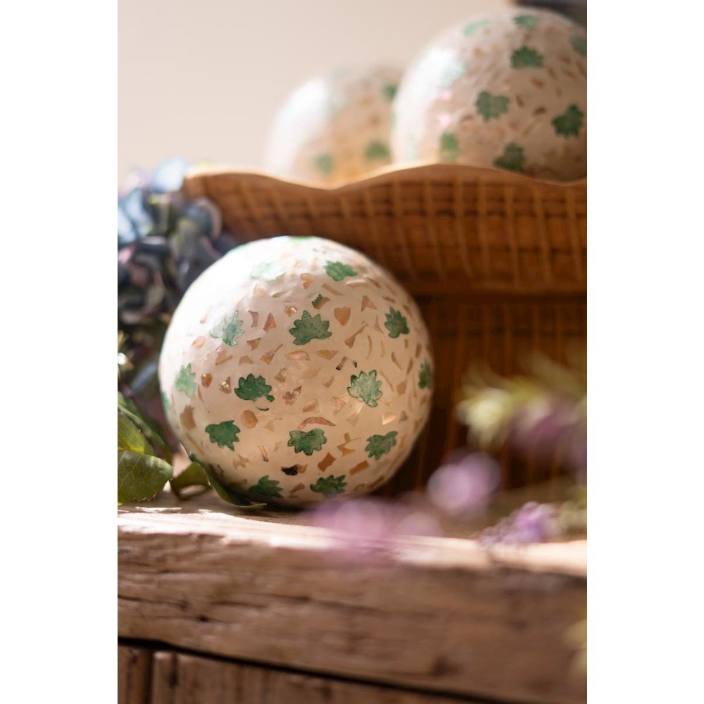 Spun Bamboo Ball with Capiz Shel Detail