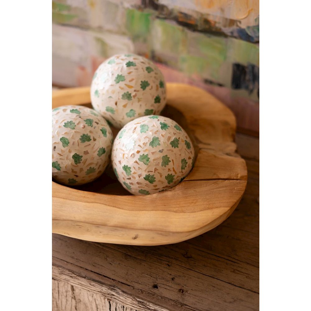 Spun Bamboo Ball with Capiz Shel Detail