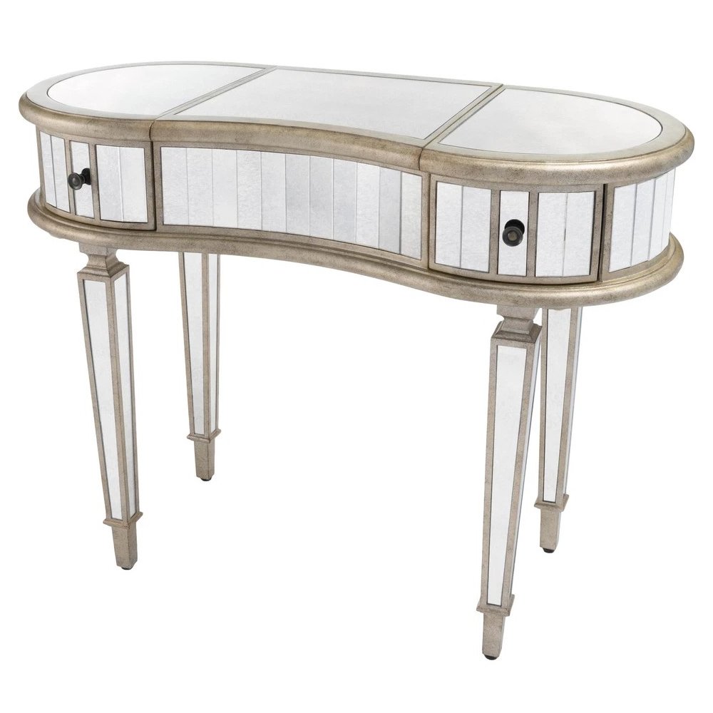 Constance Mirrored Vanity Table, Silver