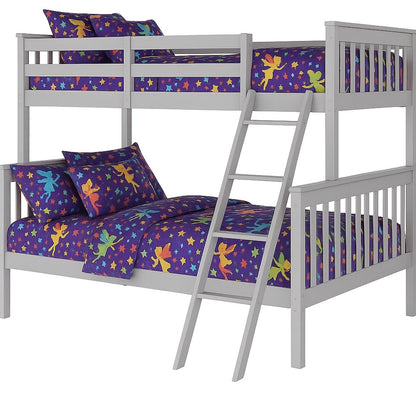 BR Twin Over Full Bunk Bed Gray