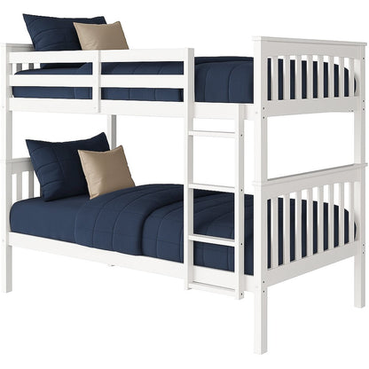 BR Twin Over Twin Bunk Bed White