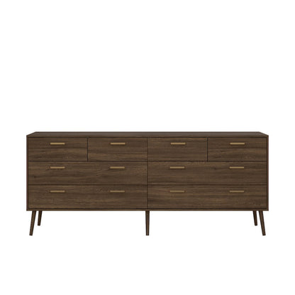 Tone 8 Drawer Double Dresser, Mocha Oak