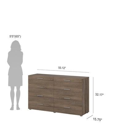 Austin 8 Drawer Double Dresser, Truffle Oak