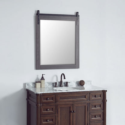 Cortes 32" Rectangular Bathroom Vanity Barndoor Wall Mount Mirror in Oak