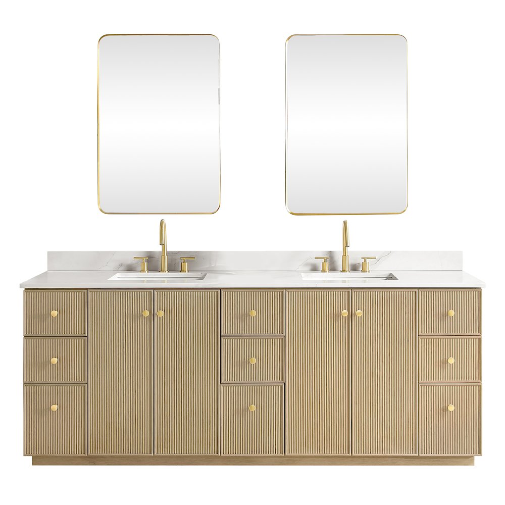 Oza 84" Free-standing Double Bath Vanity in Aged Natural Oak