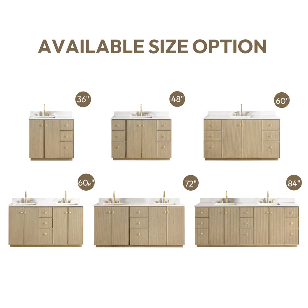 Oza 84" Free-standing Double Bath Vanity in Aged Natural Oak