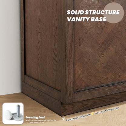 Jakarta 72" Freestanding Double Bath Vanity in Aged Dark Brown Oak