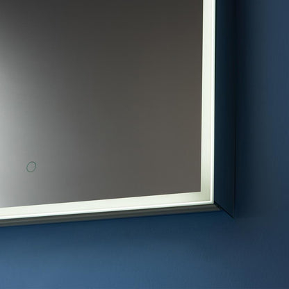 24" Rectangle Frameless Lighted Medicine Cabinet Wall Mounted Mirror