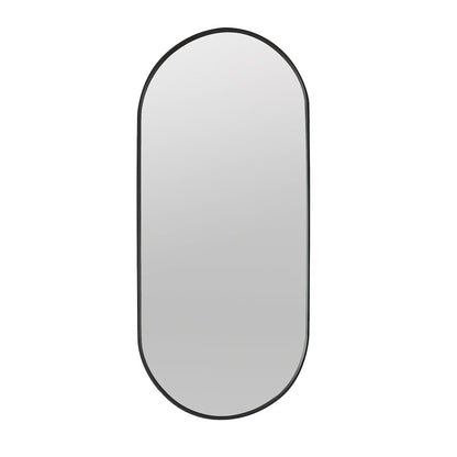 Oval Aluminum Framed Wall Mount Bathroom Vanity Mirror in Brushed Black