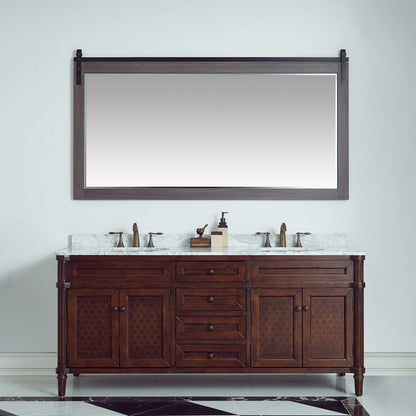 Cortes 72" Rectangular Bathroom Vanity Barndoor Wall Mount Mirror in Oak
