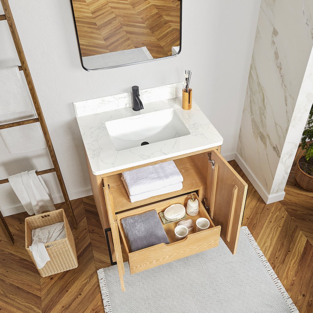 Gara 30" Free-standing Single Bath Vanity in Washed Ash Grey