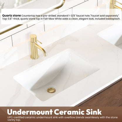 Cristo 60M" Floating Double Bath Vanity in Aged Dark Brown Oak