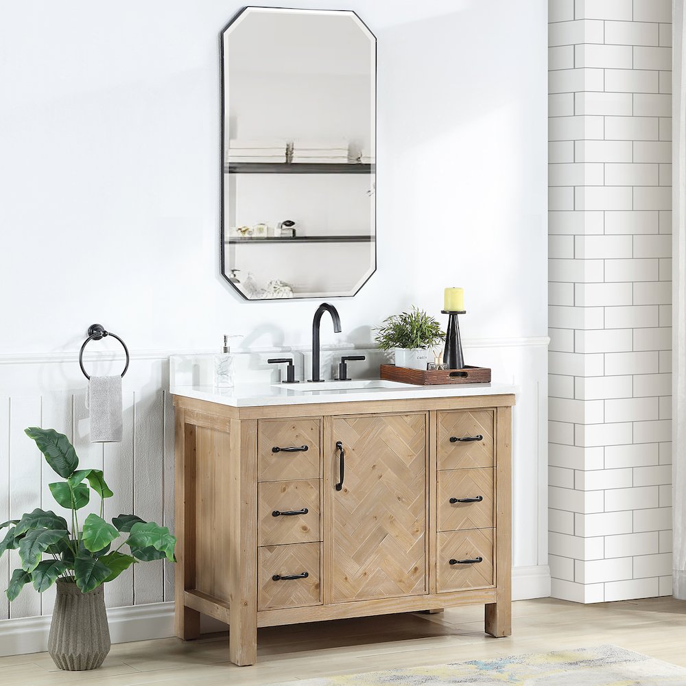Javier 42" Free-standing Single Bath Vanity in Spruce Antique Brown