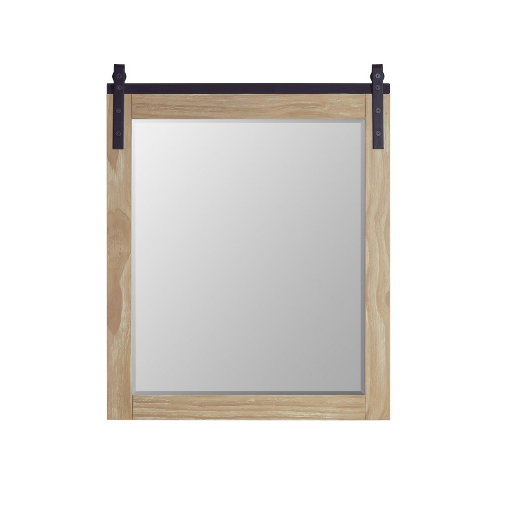 Cortes 32" Rectangular Bathroom Vanity Barndoor Wall Mount Mirror in Pine