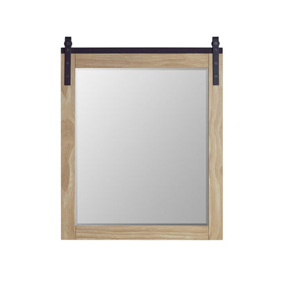 Cortes 32" Rectangular Bathroom Vanity Barndoor Wall Mount Mirror in Pine